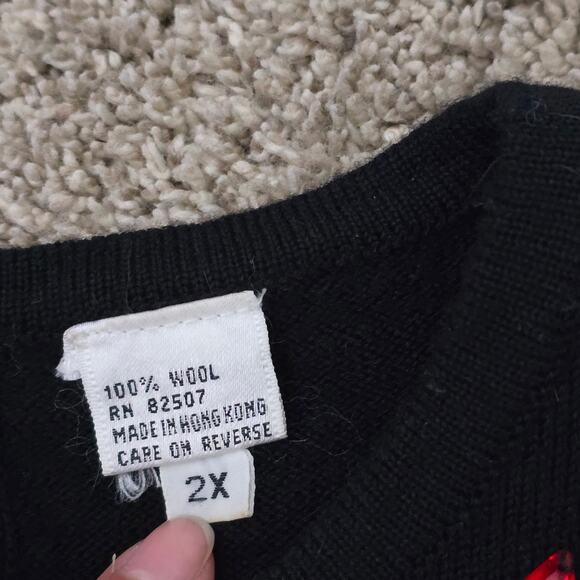 ALNORAL Plus 2X Wool Gemstone Embellished Sweater Black Whimsigoth Holiday Glam - Picture 10 of 11